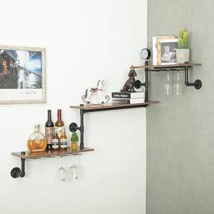 Estante para Botellas de Vino de Pared, Esquinero, de 3 Niveles, Flotante, Pequeño, <span class=keywords><strong>Mini</strong></span> Bar, Estantes para Licores con Soporte para Copas, Almacenamiento Debajo - Product Image 5