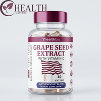 Gélules éclaircissantes pour la peau, antioxydantes, à base d'extrait de pépins de raisin et de vitamine C, polyphénols naturels, gélules beauté, marque privée OEM