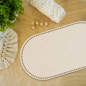 Cesta de Moisés Fondo de madera Oval Base de madera natural Moldeador para DIY Crochet o tejer Artesanía Decoración del hogar Agujero: 1Cm - Product Image 3