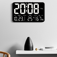 Reloj Despertador Digital LED con Control Remoto, Silencioso, con Función de Reposo, Luz Nocturna, Calendario, Temperatura, Humedad y Fecha, para Hogar y Oficina