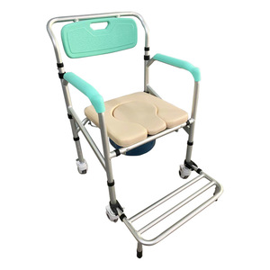 Wheeled <b>Commode</b> <b>Chair</b> Large Straight Body Multifunction Toilet <b>Chair</b> For Elderly And Pregnant Women Home Use - Product Image 3