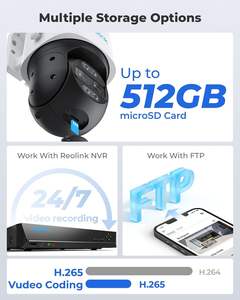 Caméra de Sécurité <span class=keywords><strong>WiFi</strong></span> <span class=keywords><strong>Reolink</strong></span> 4K Double Objectif 360° PTZ Zoom Hybride 6X Suivi Automatique Détection Intelligente Extérieure Caméra IP avec Projecteur - Product Image 6
