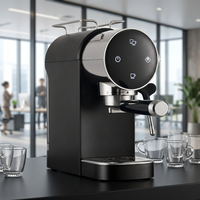 Machine à café expresso semi-automatique pour usage domestique, 1350 W, en plastique noir et blanc, écran tactile, pour comptoir, usage domestique, OEM, vente en gros