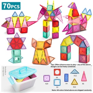 Trendy Children Pure <b>Strong</b> Magnet Tiles Puzzle Blocks Educational Splicing Assembling Toy Nice Gift <b>Boys</b> Girls Indoor Playtime - Product Image 2