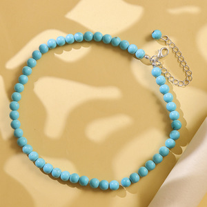 Collar de Cuentas Turquesas para Mujer, Diseño Geométrico, Estilo Hip Hop, Origen Yiwu X5 896 - Product Image 3