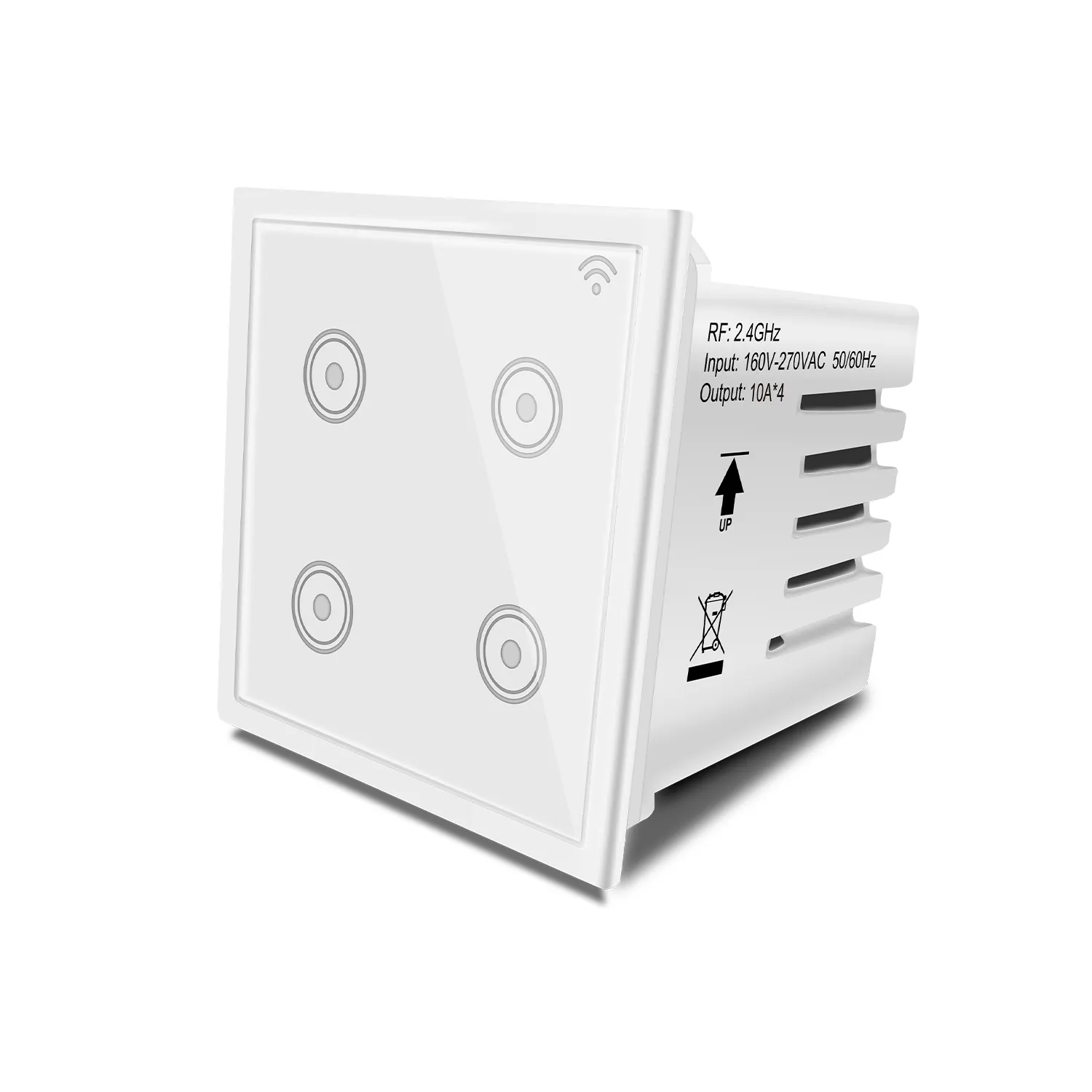 ZB540 Interruptor de Luz Inteligente 4 Gang Módulo Zigbee 3.0 Wi-Fi Painel de Vidro ABS Material PC Impermeável 220V Personalizável UE Smart Life