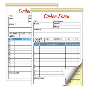 Menu tùy chỉnh nhà hàng bồi bàn đặt hàng hình thức 2ply carbonless đặt hàng cuốn sách bán hàng hóa đơn cuốn sách 140x210mm Waiter thứ tự A5 nhận giấy - Product Image 1