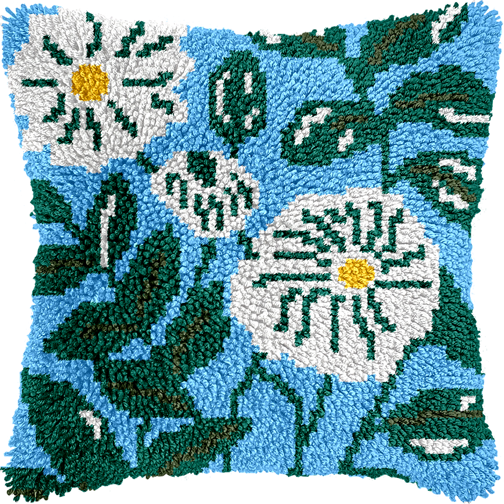 Kit de coussin à crochet motif floral 12