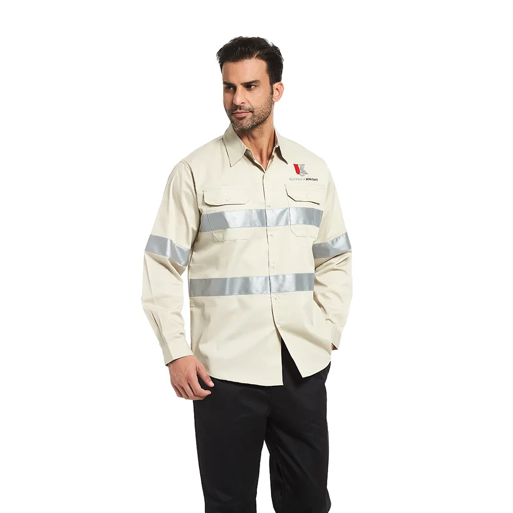 Рабочая одежда для строительства дорожной безопасности, Рабочая одежда высокой видимости, светоотражающая полосатая лента, уличная Мужская рубашка для дороги