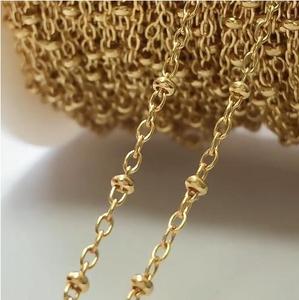 GP US 1.35mm catena di perle satellitari 14K pieno d'oro S925 bobina d'argento con perline gioielli permanenti delicate perline Saturn all'ingrosso - Product Image 5