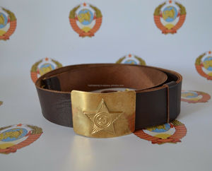 Cinturones de cuero auténtico, correa de cuero ruso con hebilla de latón ajustable, venta al por mayor - Product Image 4