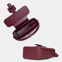 Tas Selempang Wanita Model Bucket Buckle Persegi Trendy Merk BAGCO 2026, Nuansa Mewah Vintage dengan Set Dompet