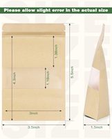 Sacs refermables réutilisables anti-humidité pour emballage alimentaire, en papier kraft métallisé et feuille d'aluminium laminée, à fond plat