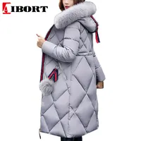 TONGYANG Big fur winter coat thickened parka women stitching slim long winter coat down cotton ladies down parka down jacket
