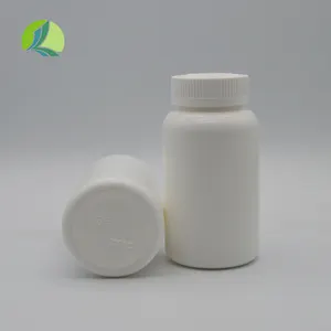 Botol pil medis HDPE hewan peliharaan 300ml dengan tutup sekrup wadah plastik dengan sablon untuk obat suplemen Vitamin