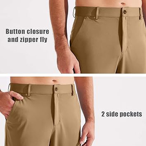 Pantalones Deportivos Casuales Ligeros para Hombre, con Bolsillos con Cremallera, Estilo Jogger, Elásticos, de Frente Plano, para Gimnasio, Entrenamiento, Golf, Servicio OEM - Product Image 3