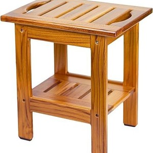 Taburete de baño de madera Kaijiang con estantes y asas para uso doméstico, reposapiés para baño, estante de almacenamiento para artículos de aseo. - Product Image 5