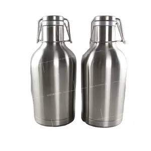 64 oz vakum dinding ganda disegel baja tahan karat sekrup tutup bir Growler