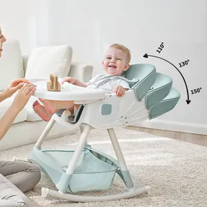来样定做婴儿秋千摇摆高脚椅喂养高脚椅可调安全儿童餐椅儿童简易推2022