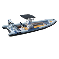 Bateau de pêche gonflable à côtes avec jet d'eau en aluminium, bateau de pêche à côtes en aluminium 760 760 Orca Hypalon, patrouille de luxe CE China 28ft DL860 860
