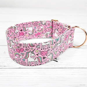 Colorido patrón estampado lindo unicornio perro <span class=keywords><strong>Collar</strong></span> ancho pulgadas Rosa galgo Luxe tela mascota proveedor Oem Slip Martingale perro <span class=keywords><strong>Collar</strong></span> - Product Image 2
