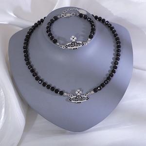 Pulsera de circonitas con cuentas estilo vintage Western Queen Mother, chapada en oro, con perlas negras, joyería de moda al por mayor para mujer - Product Image 3