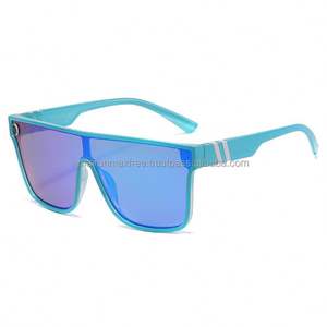 Lunettes de soleil futuristes personnalisées de la série Elegent fabriquées en Chine avec des verres TAC et un cadre en PC, protection UV400, couleurs rouge/bleu/rose - Product Image 5