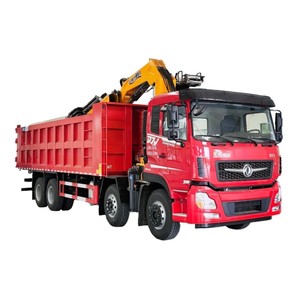 Camion benne hydraulique DONGFENG 8X4 avec grue à flèche articulée de 25, 20 ou 16 tonnes et benne basculante - Product Image 1