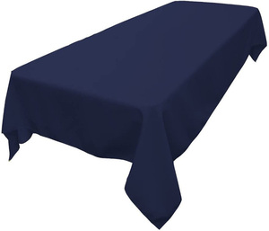 Manteles rectangulares <span class=keywords><strong>de</strong></span> poliéster para mesa <span class=keywords><strong>de</strong></span> boda, 90x132 pulgadas, azul marino, 100% poliéster, fábrica, venta al por mayor - Product Image 1