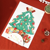 Carte de lanterne de Noël 3D Pop Up avec texte personnalisé LED