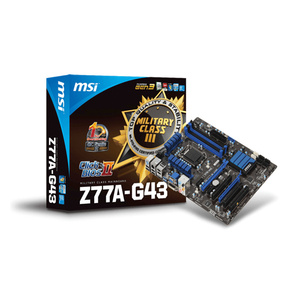 เมนบอร์ด MSI Z77A-G43 มือสอง พร้อมชิปเซ็ต Intel <span class=keywords><strong>Z77</strong></span> รองรับหน่วยความจำ DDR3 สูงสุด 32GB และซ็อกเก็ตสำหรับ Intel Core i7/i5/i3 รุ่นที่ 3 - Product Image 1