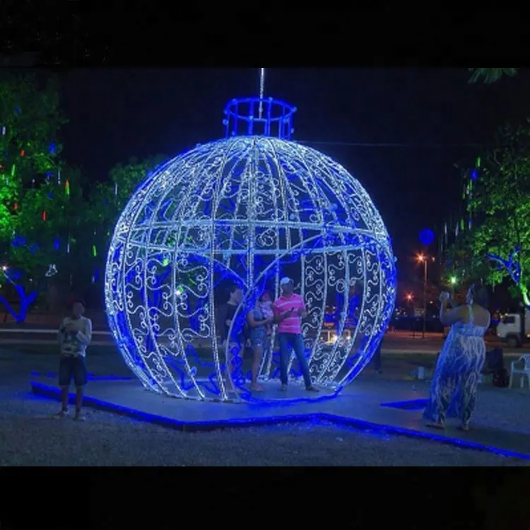 屋外防水クリスマス3dLEDモチーフ照明付きワイヤーフレーム手作りの巨大な装飾巨大なアーチボールライトショッピングモール用