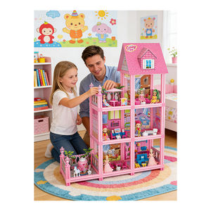 Kit de maison de poupée éducatif en plastique avec meubles et accessoires, assemblage DIY, cadeau créatif pour l'apprentissage des enfants - Product Image 2