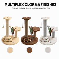 Grand arbre à chat interactif moderne de luxe avec plateau tournant, griffoir en sisal, structure d'escalade en bois massif durable et structure pliable en MDF