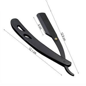 New Barber <b>Razors</b> High Quality Personalized Men's <b>Straight</b> <b>Razor</b> Stain Less Steel Solid Color Black Shaving <b>Razors</b> For Barber - Product Image 3