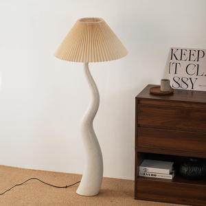 Nordic Luxury Ceramic <strong>Floor</strong> <strong>Lamp</strong> with Textile <strong>Shade</strong> Stylish Fabric <strong>Shade</strong> <strong>for</strong> Living Room Sofa Side Exhibition Hall Decor - Product Image 5