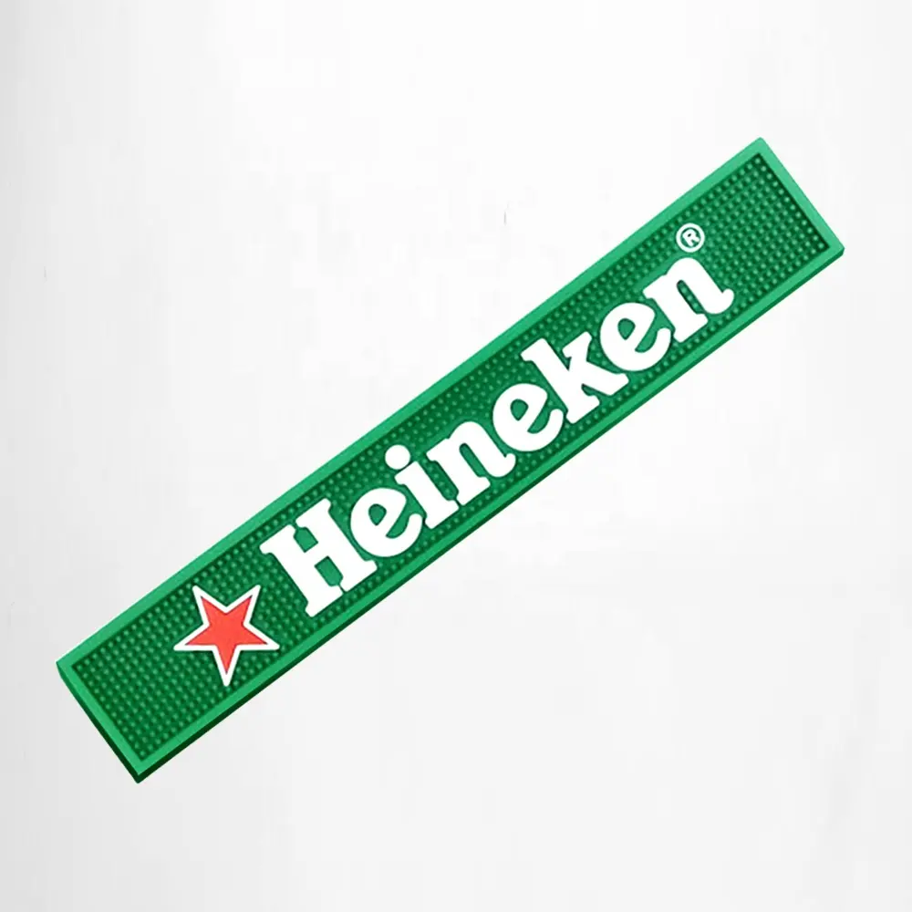 Heinekenn benutzer definierte Brötchen Bier für Tisch kreis Gummimatten Großhandel Bar Tablett Matte Heineken Bar Matte
