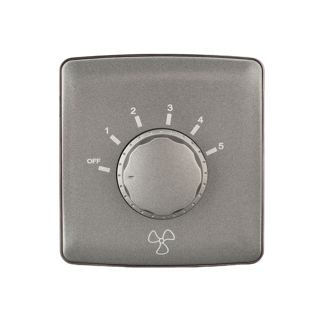 UK Standard Fan Speed Switch, Modern Grey Grid Texture 250V Electric Wall Control Switch for Home Daily Use