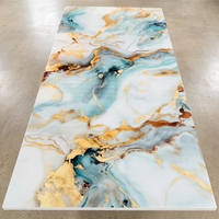 Waterdichte PVC UV-marmer wandpanelen van kunststeen, decoratieve plaat met hoogglans afwerking, kunststof wandbekleding voor residentiële wandbekleding