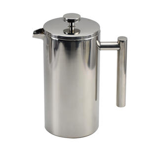 304 스테인리스 스틸 이중 구조 유럽식 투명 필터 친환경 커피포트 핸드 세트 유리 티 & 커피 메이커 - Product Image 2