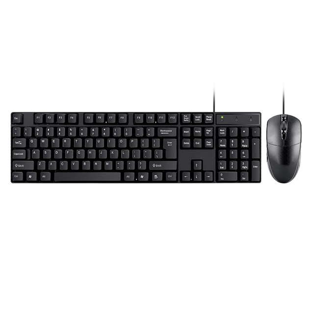 Computer Office Wired USB Keyboard and Mouse Combo-Ergonomic Waterproof 1600 DPI in Stock