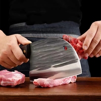 Couteau à viande professionnel de 6,5 pouces, couteau de boucher, lame martelée avec manche en bois de wengé