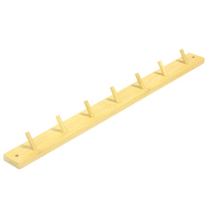 Bamboo wall-mounted <b>clothes</b> <b>rack</b> and hooks for bedroom, living room, entryway, and bathroom. - Product Image 2