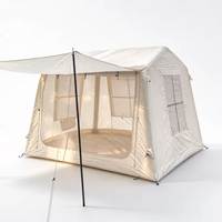 Tente de camping gonflable Air Beam 280x240x210cm avec grande ouverture frontale et auvent étendu pour le glamping