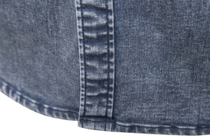 Denim Shirt <b>Jacket</b> - Thick Fabric Overshirt Style Jean Shirt for Men with Side Pockets - Product Image 5