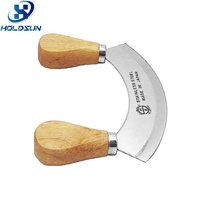Couteau de cuisine multifonctionnel à lame tranchante en acier inoxydable, coupe-légumes Mezzaluna, hachoir à herbes avec manche en bois