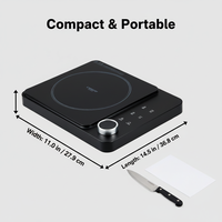 Mini Réchaud Portable Populaire à Bouton OEM/ODM 220/240V Plaque de Cuisson à Induction Électrique à Brûleur Unique pour Usage Domestique et Hôtelier CE