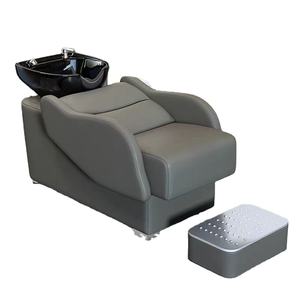Chaise de lavage professionnelle pour salon de coiffure avec repose-pieds pour barbier et salon de beauté - Product Image 4