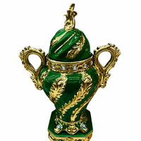 Soupière de luxe en porcelaine bleu cobalt européenne avec couvercle, filigrane doré et incrustations de cristal – Pièce maîtresse de décoration intérieure