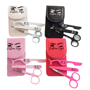 Set de Aplicadores de Pestañas de Acero Inoxidable Rosa Bebé de Marca Privada con Pinzas Puntiagudas y Tijeras - Product Image 4